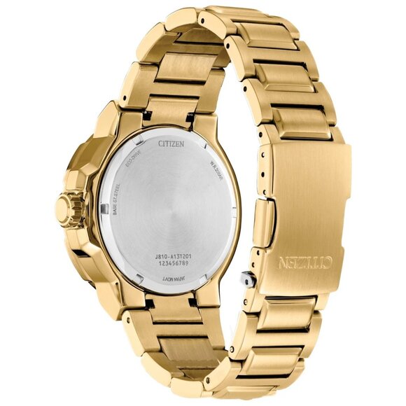 Citizen Men's Sport Casual Calendar Eco-Drive Ring Gold Watch 47 MM AW1423-57L - Picture 2 of 6